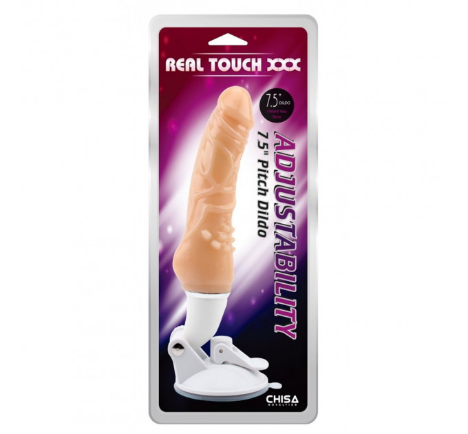 Вибратор реалистичный на присоске Chisa Real Touch XXX, с рельефом, бежевый, 25.5 х 3.6 см