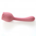 Вибратор в форме тюльпана с вакуумной стимуляцикй Sweet Em Velvet Lure Розовый
