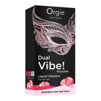 Рідкий вібратор Orgie DUAL VIBE! коктейль Джин-тонік полуниця, 15 мл