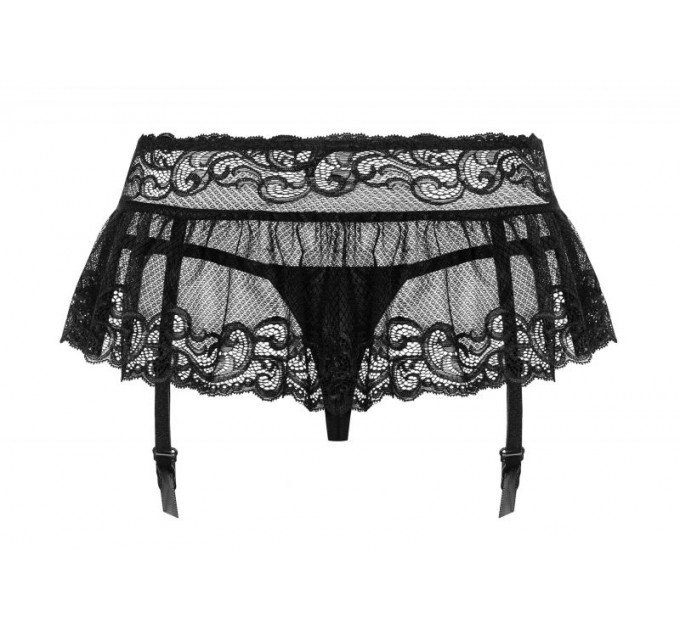 Пояс для чулок черный Obsessive 830-GAR-1 garter belt L/XL