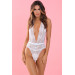 Соблазнительное боди с глубоким вырезом PLUNGE IN TEDDY WHITE, S/M