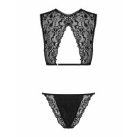 Комплект мереживної білизни Obsessive Elisetta set Black L / XL