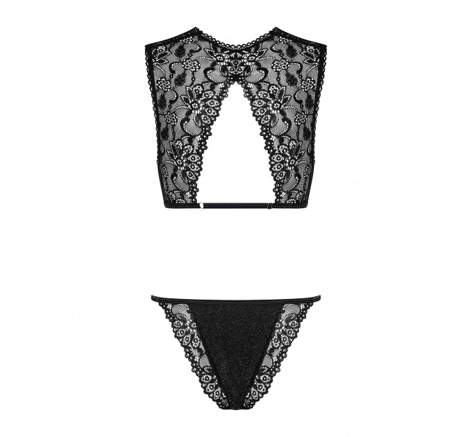 Комплект кружевного белья Obsessive Elisetta set Black L/XL