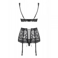Комплект з поясом для панчіх Obsessive 856-SEG-1 3 pcs set XXL