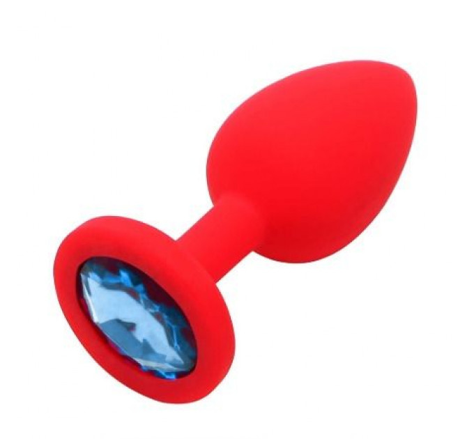 Анальна пробка Red Silicone Light Blue, M