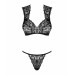 Комплект кружевного белья Obsessive Elisetta set Black L/XL