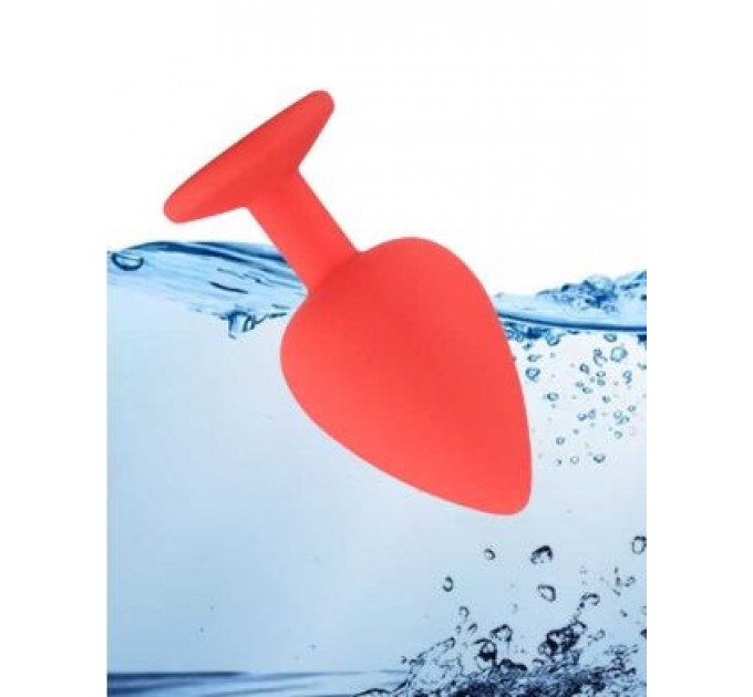 Анальна пробка Red Silicone Light Blue, M