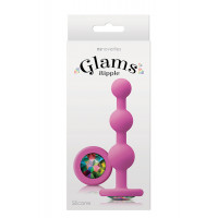 Анальна пробка з кристалом GLAMS RIPPLE RAINBOW GEM PINK