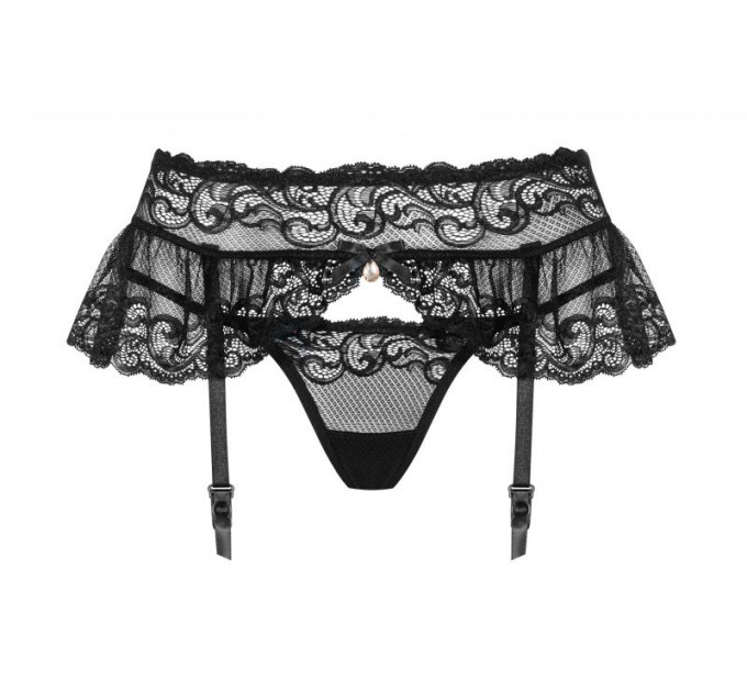 Пояс для чулок черный Obsessive 830-GAR-1 garter belt L/XL
