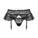 Пояс для чулок черный Obsessive 830-GAR-1 garter belt L/XL