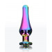 Анальна пробка металева зі стразом ToyJoy Twilight Bum Bijou, райдужний, Medium