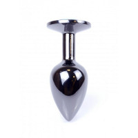 Анальна пробка з каменем Plug-Jewellery Dark Silver PLUG-Rose розмір S