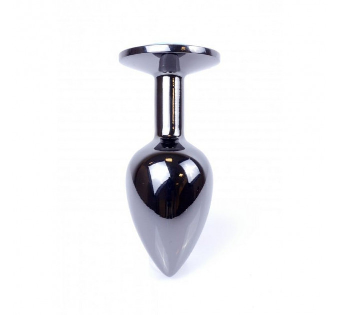 Анальная пробка с камнем Plug-Jewellery Dark Silver PLUG- Rose размер S