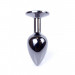 Анальная пробка с камнем Plug-Jewellery Dark Silver PLUG- Rose размер S