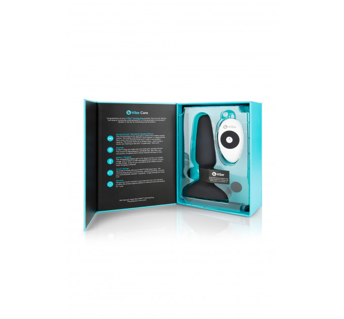 Анальна пробка з вібрацією та пультом керування B-VIBE RIMMING PLUG 2, чорна