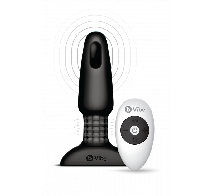 Анальна пробка з вібрацією та пультом керування B-VIBE RIMMING PLUG 2, чорна