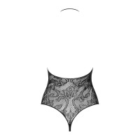 Боді з імітацією шнурівки та атласним бантиком Obsessive B119 чорний, S/M/L