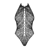 Боді з імітацією шнурівки та атласним бантиком Obsessive B119 чорний, S/M/L
