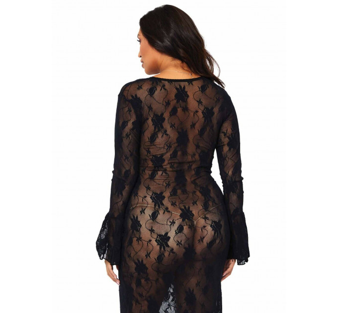 Черное кружевное платье макси Leg Avenue