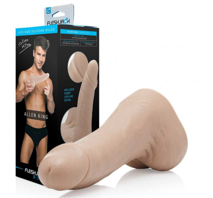 Фаллоимитатор с мошонкой реалистичный Fleshjack Boys ALLEN KING DILDO, телесный, 18 см х 4,5 см