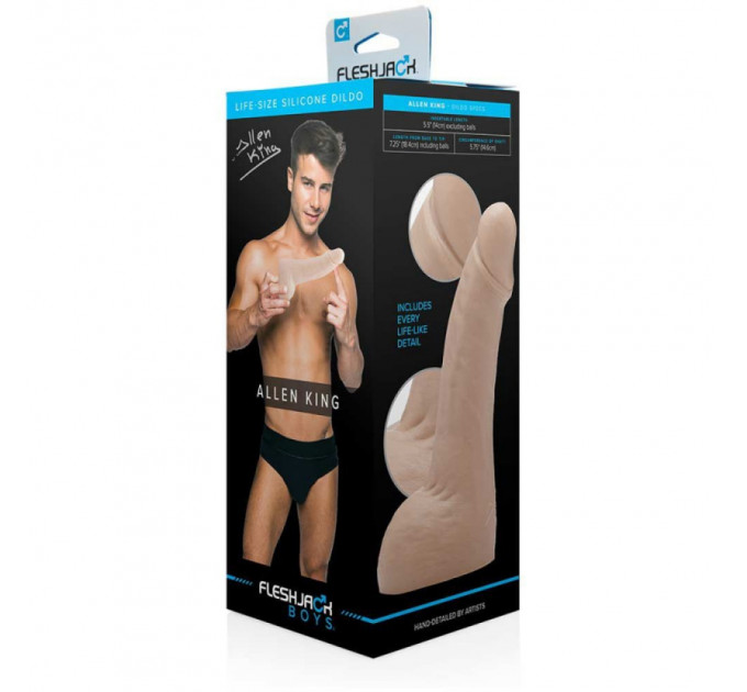 Фаллоимитатор с мошонкой реалистичный Fleshjack Boys ALLEN KING DILDO, телесный, 18 см х 4,5 см