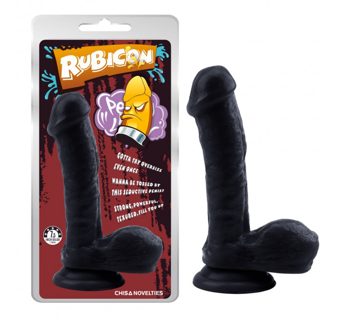 Фаллоимитатор с присоской Chisa Rubicon Gentle Black Penis, черный