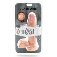 Фалоімітатор з кібершкіри з присоскою Toy Joy Dual Density Dildo, бежевий