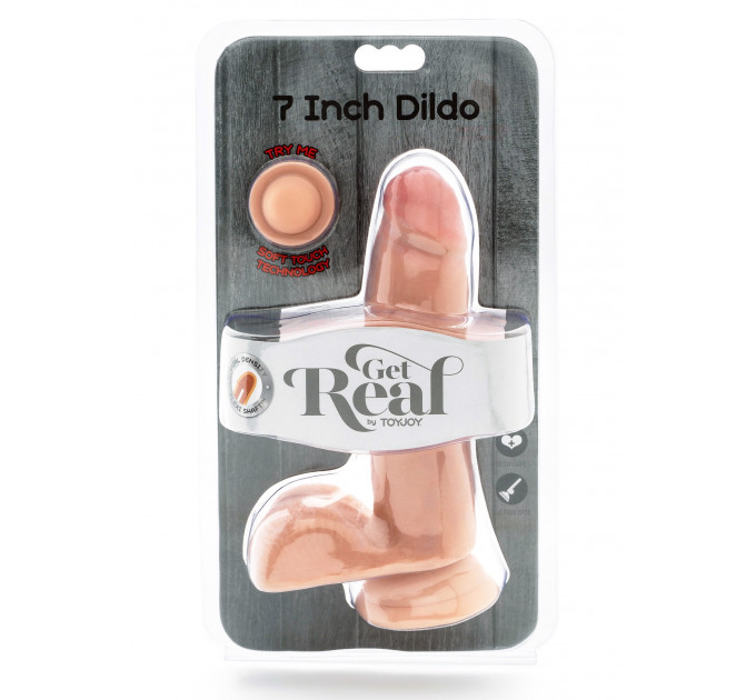 Фалоімітатор з кібершкіри з присоскою Toy Joy Dual Density Dildo, бежевий