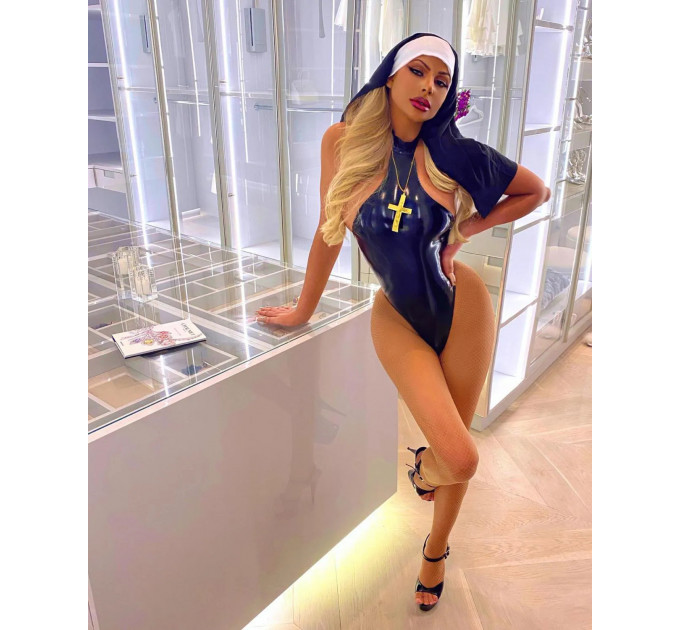 Головной убор сексуальной монахини Leg Avenue черный O\S