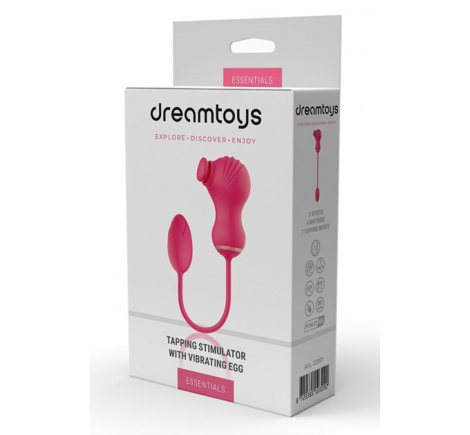 Гибкий двойной стимулятор и вибрационное яйцо Dream Toys Essentials, розовый