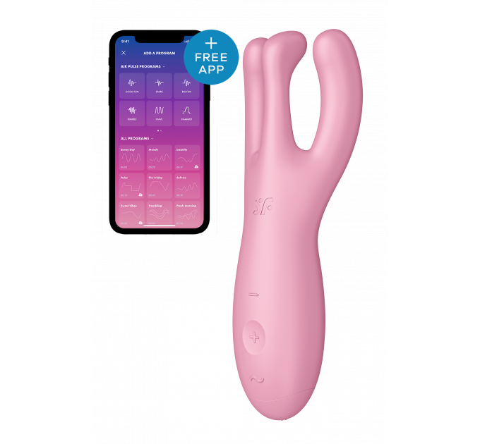 Гибкий смарт вибратор SATISFYER THREESOME 4 CONNECT APP PINK