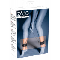 Кандалы на ноги ZADO FETISH из натуральной кожи, черные