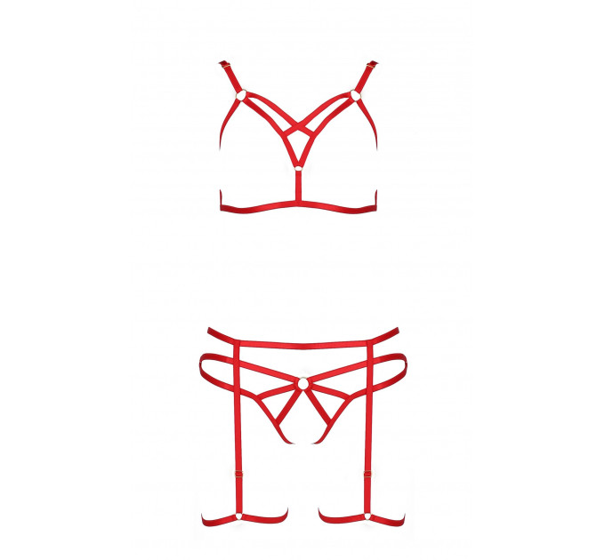 Комплект контурного белья MAGALI SET WITH OPEN BRA red S/M - Passion