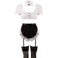 Костюм горничной Cottelli Collection Maid Set, 6 предметов, черно-белый, M