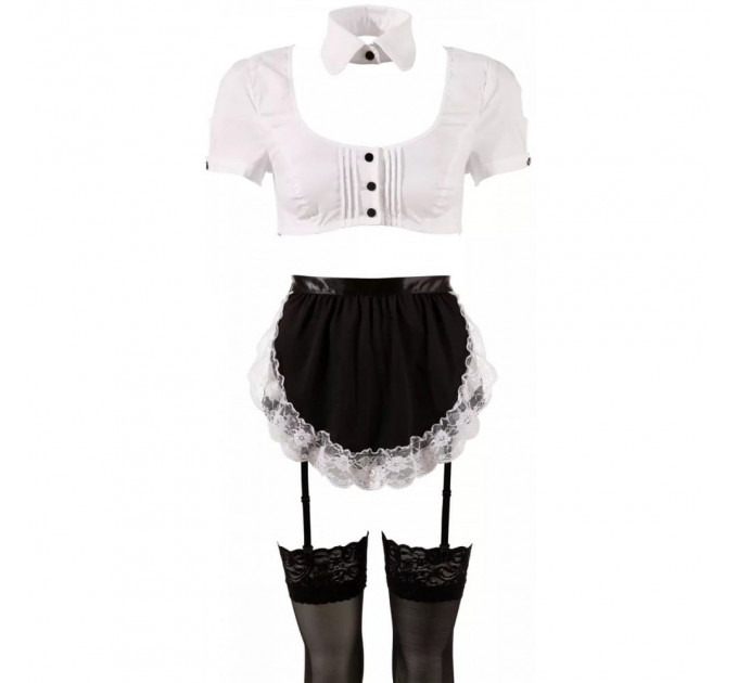 Костюм горничной Cottelli Collection Maid Set, 6 предметов, черно-белый, M