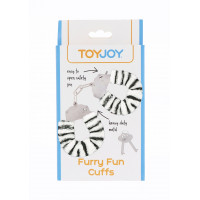 Наручники с мехом Зебра, Toy Joy
