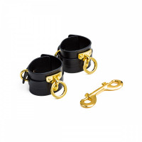 Наручники UPKO Handcuffs італійська шкіра, чорні, розмір L