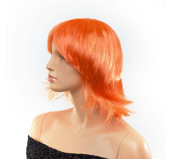 Парик каре с челкой Fetish Hair, оранжевый, 25 см