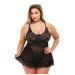 Пеньюар BACI Mini Lace Chemise кружевной, полупрозрачный, черный, XL