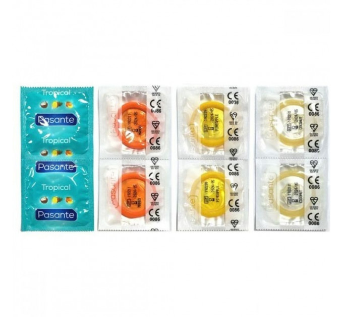 Презервативи зі смаком кокосу, 53мм, Рasante Tropical condoms, за 6 шт.
