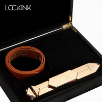 Ремінь з регульованою довжиною Lockink, натуральна шкіра та метал, коричневий