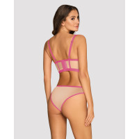 Комплект Obsessive топ та трусики, тілесно-рожевий, L/XL
