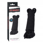 Веревка для бондажа и шибари Chisa Hi-Basic Mini Silk Rope Cotton черная, 10 м