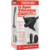 Страпон з вібруючим адаптером G-Spot Vibrating Pleasure Set з дистанційним пультом, чорний