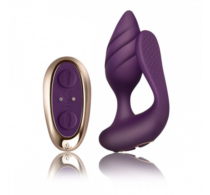 Вибратор для пар ROCKS-OFF - COCKTAIL DUAL MOTORED COUPLES TOY BURGUND