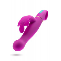Вибратор с клиторальным отростком в виде бабочки Blush Aria Naugnty AF розовый