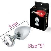 T370205 анальна пробка з каменем MAI No.72 METAL PLUG WITH STONE S