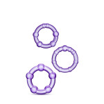 Набір ерекційних кілець STAY HARD BEADED PURPLE