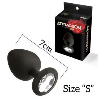T370132 анальна пробка 100% силікон з каменем MAI No.47 ANAL PLUG WITH STONE S