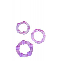 Набір ерекційних кілець STAY HARD BEADED PURPLE